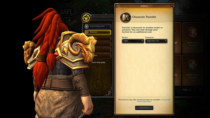 Character Transfer - World of Warcraft